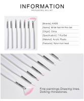 Pluma de Arte de Uñas KADS Blanca Set de 7Pcs Duradera de Nylon Aplicable para Pinturas Finas y Dibujos Líneas Marca KADS - details 2