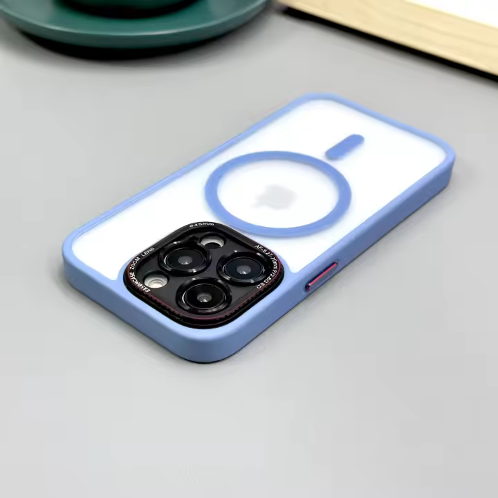 Funda de Teléfono Magnética Profesional MagSafe de Carcasa Dura a Prueba de Golpes para iPhone 14 12 13 15 Pro Max/Plus Carga Inalámbrica Mate Semi-Transparente Anti-choque - 1