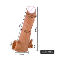 Funda para pene, funda de silicona para extensión de pene, anillo para pene con ensanchador de bolas para agrandar y espesar, funda para pene consolador realista, juguetes sexuales masculinos adultos para hombres y parejas - details 0