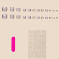 Uñas postizas cuadradas, uñas naturales irrompibles, simples, para ir de compras, viajar y salir - details 2