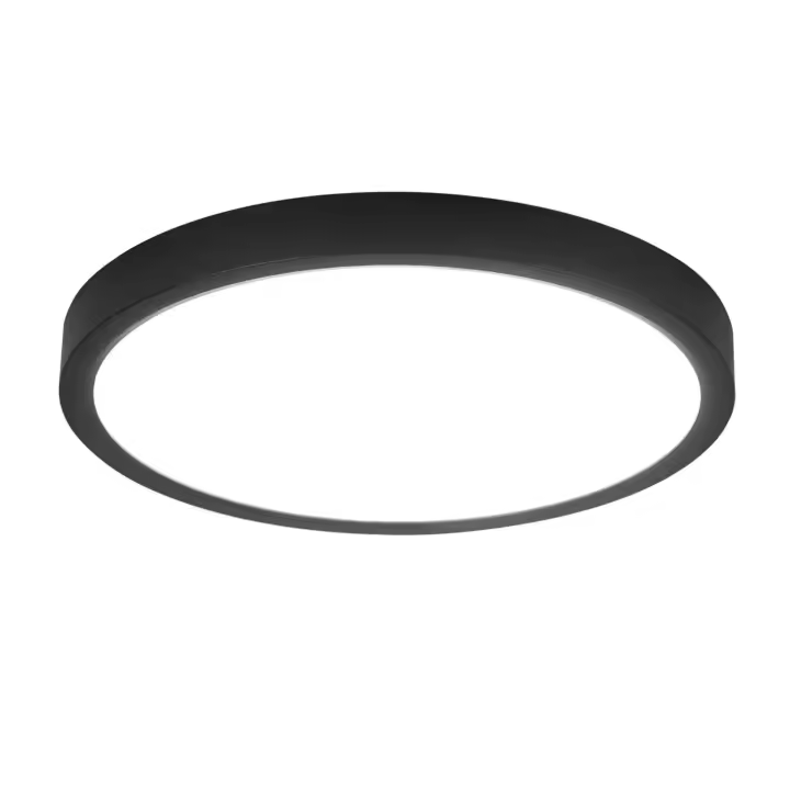 CBJKTX Panel LED Luz de Techo Iluminación de Techo Plana Negra IP44 Resistente a Salpicaduras Blanco Frío 15W - 1
