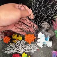 Adornos de resina para acuario, arrecife de Coral, artesanía colorida, paisaje de pecera, decoración, accesorios de plantas acuáticas artificiales simuladas - details 10