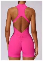 Monos deportivos sin mangas V Back Scrunch Traje de yoga de una pieza con cremallera - details 4