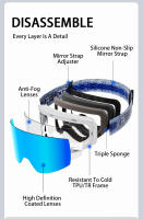Kapvoe-Gafas de esquí para Snowboard, lentes de doble capa, antivaho, para deportes al aire libre y esquí - details 5