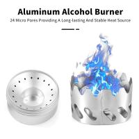 Estufa de Camping Portátil Mini Mochila, Quemador de Alcohol de Aluminio de 80ml, Escudo Viento Pequeño de Acero Inoxidable Ideal para Senderismo y Camping - details 8