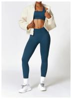 Mallas de Yoga para mujer, pantalones deportivos sin costuras de cintura alta, con realce de caderas, para entrenamiento y correr - details 5