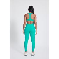 Mono de yoga con espalda de carreras para mujer, cremallera frontal, mallas deportivas de una pieza con espalda abierta - details 9