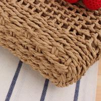 Bolsa de Playa Tejida de Cuerda de Papel Cereza 2025 Bolsa Oblicua de Hombro para Vacaciones al Mar - details 6