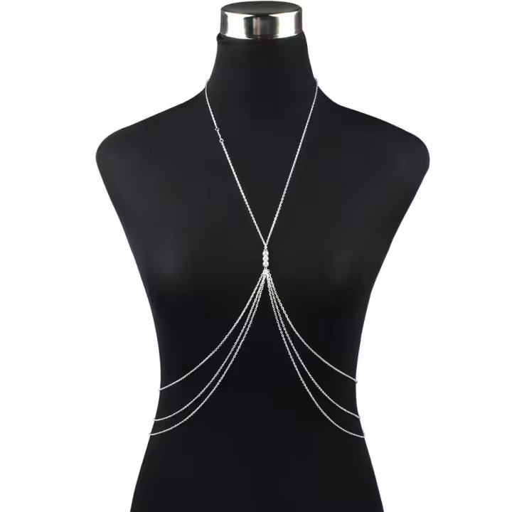 Nueva cadena de cuerpo todo en uno clásica de moda galvanizada de aleación multicapa para mujer BD7019 - 1