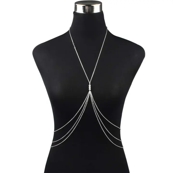 Nueva cadena de cuerpo todo en uno clásica de moda galvanizada de aleación multicapa para mujer BD7019 - 1