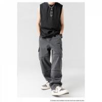 Monos de mezclilla para hombre Y2k Vaqueros holgados de pierna ancha Punk gótica - details 6