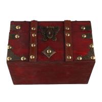Caja del Tesoro de madera Vintage con cerradura de Color bronce, Cofre del Tesoro de diseño antiguo, contenedores de maletero de estilo Retro europeo para niños - details 9