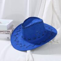 Fashion Unisex Suede Cowboy Hat Fancy Dress Jazz Hat Western Style Wide Brim Felt Fedora Hat Panama Cap Headwear Cap - details 2
