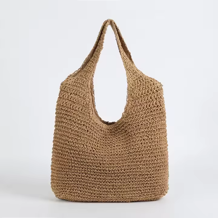 Moda 2025 Bolsos de Hombro de Ratán para Mujer Bolsos de Playa de Paja Tejidos Wikcer - 1