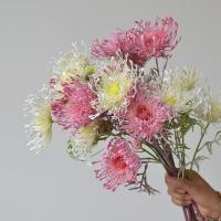 Flor de cojín Artificial de 63cm, 3 cabezas, tacto Real, garra de cangrejo, flor de crisantemo, flores falsas realistas hechas a mano - details 23