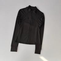 Traje de Yoga de Alta Gama Collar Alto Deportivo Abrigo Largo A prueba de viento para Correr y Entrenar Camisetas y Topes de China - details 7