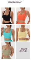 Sujetador de Yoga de Color sólido para mujer, Tops deportivos, medias de Fitness, ropa de entrenamiento de secado rápido absorbente de sudor, NAQIYAYABEI - details 1