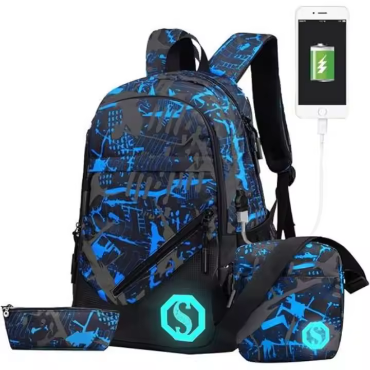 Mochipa Escolar unisex de 20 litros con marca fluorescente, 3 - 1