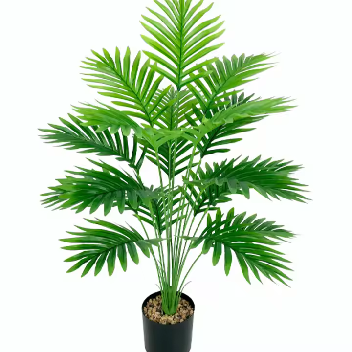 Palmera Artificial grande de 65/82cm, plantas falsas altas, ramas de Monstera Tropical, hojas verdes de plástico para decoración al aire libre del jardín y el hogar - 1
