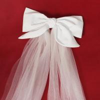 1 Uds. Tocado de boda elegante para novia, tocado blanco marfil, lazo, velo corto, decoración para la cabeza, accesorios para el cabello - details 5