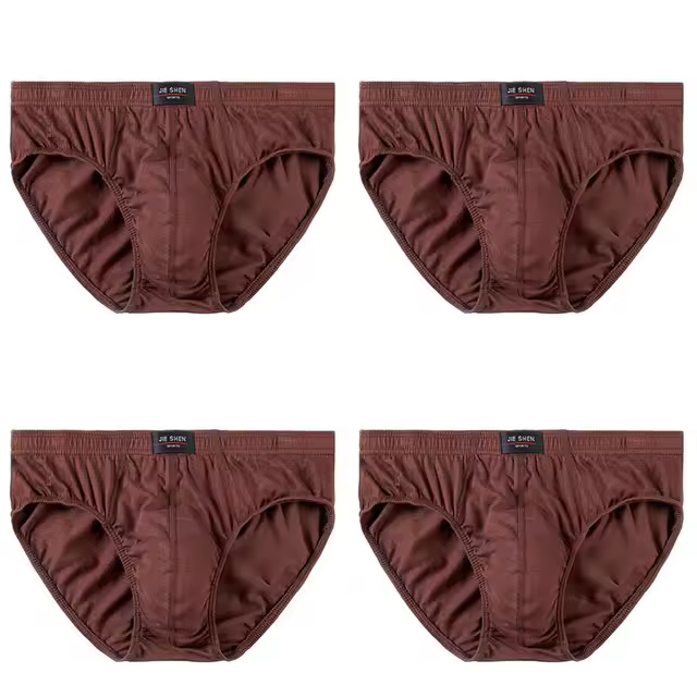 2025 4Pcs/Lot Nueva Venta Directa de Fábrica Sólida Ropa Interior de Bikini para Hombre 100% Algodón Pantalón para Hombre Ropa Interior Sexy - 1