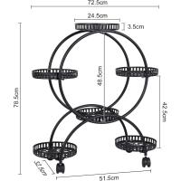 Estanteria para Macetas de Metal con Ruedas, Soporte para Plantas de 6 Niveles con Ruedas Universales Soporte Macetas Exterior Interior para Salón Balcón Terraza Patio 72,5 x 32,5 x 78,5cm - details 3