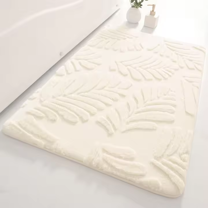 Alfombrillas para la entrada del baño, alfombrillas antideslizantes con absorción de agua para el baño, alfombrillas de espuma viscoelástica gruesas con imitación de pie - 1