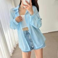 Blusas de Verano para Mujer Sencillas, Suaves, Resistentes al Sol, Moda Coreana Básica con Todo - details 5