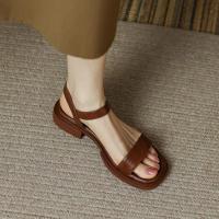 Sandalias de Mujer 2025 Estilo Sofisticado Transpirable con Tacón Bajo Piel Ecológica Certificada - details 12