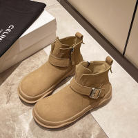 Nuevas botas planas casuales retro con hebilla de cinturón - details 24
