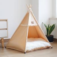 Caseta para mascotas con cojín grueso, tienda de campaña tipo tipi para gatos, lavable, cojín grueso, cama para perros, colchón suave, tienda de campaña plegable para mascotas, uso en interiores. - details 10
