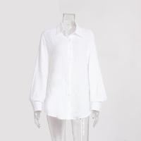 Blusas de manga larga de color sólido para mujer estilo coreano elegante y suelto - details 5