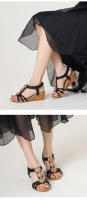 Sandalias romanas de estilo étnico bohemio para mujer, verano, nuevas sandalias retro de punta abierta con cuentas de strass para viajes - details 10