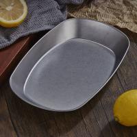 Plato de aperitivos de acero inoxidable 304, platos irrompibles de estilo coreano para servir comida, plato de barbacoa ovalado resistente a caídas, patatas fritas - details 8