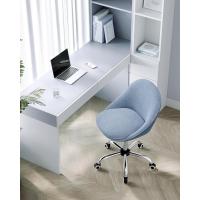 Silla de Escritorio Giratoria de Algodón y Lino Altura Ajustable, Comodidad de Almohada, Azul Pálido - details 3