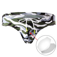 Calzoncillos de natación para hombre Bolsa para el pene Copa Traje de baño Bikini Camuflaje sexy Traje de baño Pantalones cortos con almohadilla push up Ropa de surf de playa - details 0