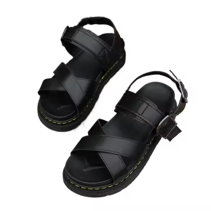 Sandalias de Verano 2025 para Mujer Plataforma de Cuero Suave con Punta Abierta y Tija Inferior Gruesa - 1