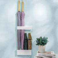Soporte de Paraguas Ajustable Montado en la Pared Sin Perforación, Altura Ajustable, Duradero para Entrada de Casa - details 1