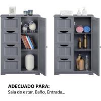 Armario de Baño de Suelo Mueble Auxiliar Comodo con 4 Cajones Estante Ajustable 81x30x83 cm Blanco - details 17
