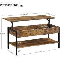 Mesa de Café con Revistero Mesa Baja de Industrial para Sofá Salón - details 2