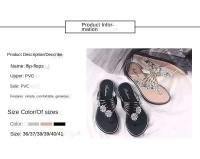 Chanclas de verano para mujer, sandalias planas con plantilla de PVC antideslizante, zapatillas deslizantes de moda para viajes en la playa al aire libre - details 1