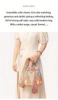 Bolso bandolera de lona para mujer, estilo étnico, bohemio con borlas - details 4