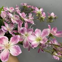Jasmine artificiales verticales de 80cm, elegante y hermosa flor de jazmín de simulación, flor falsa de seda impresa en 3D de tacto Real - details 5