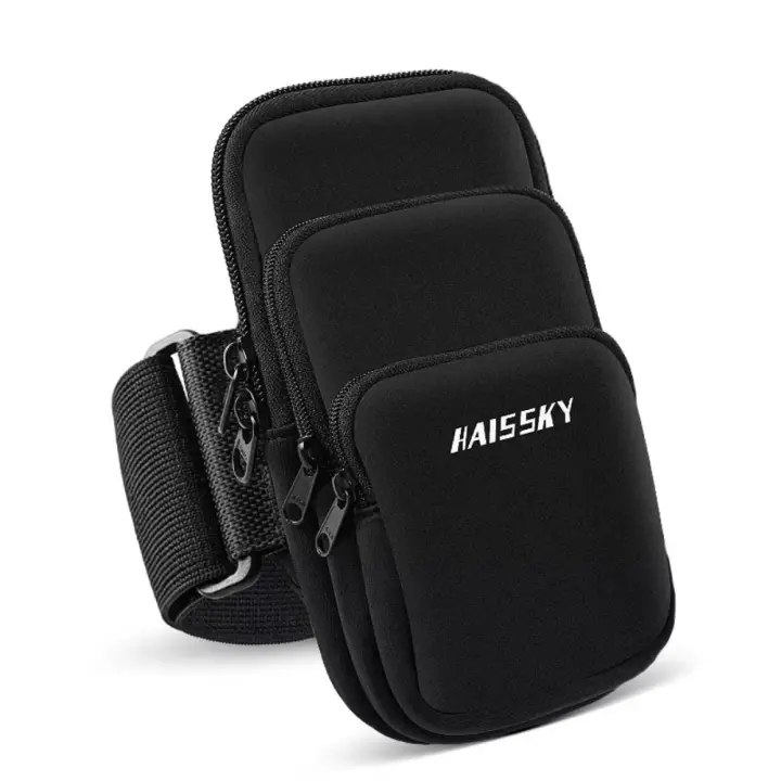 Bolsas para teléfono para correr con tres bolsillos, bolsa de almacenamiento de gran capacidad, bolsa para brazo, soporte para teléfono, tarjeta para auriculares, bolsa para brazo para teléfono móvil - 1