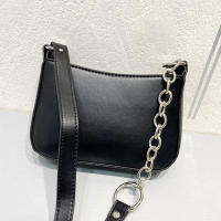 Bolso pequeño para mujer, moda Retro, Color sólido, cuero PU, hombro, axila, informal, Hobos, bolso de día - details 11