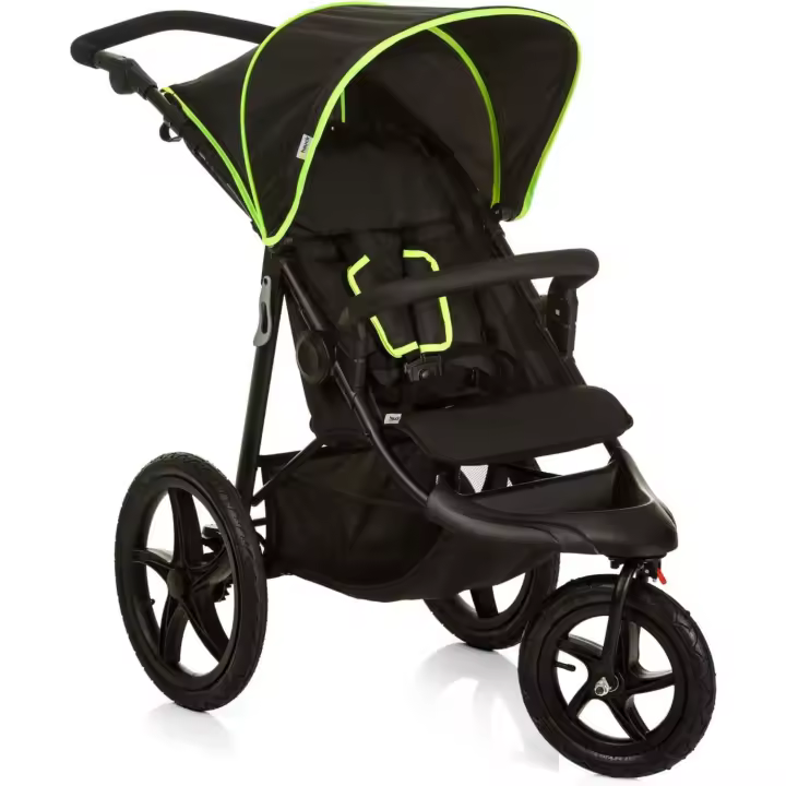 Carrito Bebe Ligero hasta 25kg 3 Ruedas Neumáticas Cubierta UV50+ Plegable y Compacto Negro/Neón - 1