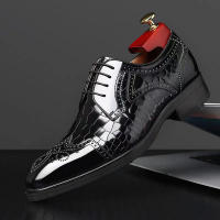 Brock en relieve oxfords zapatos de cuero para hombre - details 21
