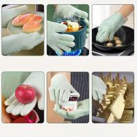 Manoplas resistentes al calor para horno microondas, guantes de aislamiento gruesos, estilo Simple, 1/2 piezas - details 4