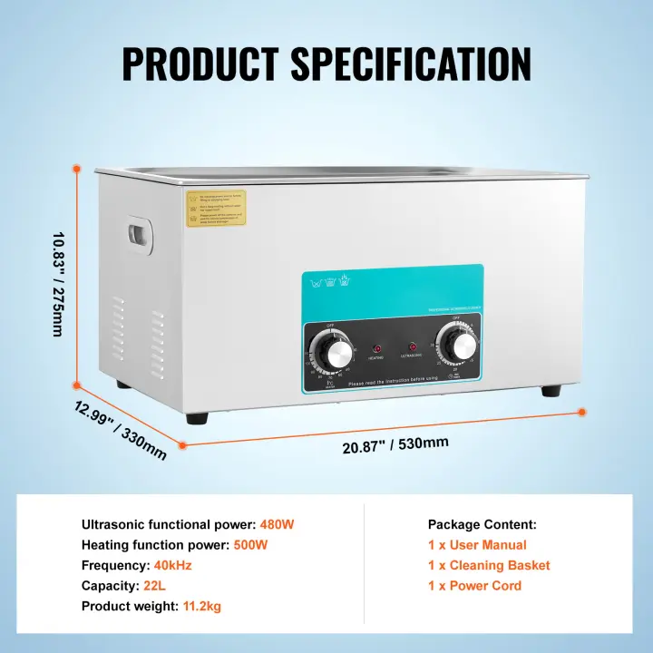 SucceBuy Limpiador ultrasónico, control de perilla profesional con calentador y temporizador, acero inoxidable 304, para joyas, relojes, gafas, placas de circuito, dentaduras postizas, piezas pequeñas - 1