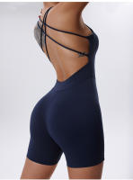 Traje completo para mujer, con monos de entrenamiento ajustados y pantalones cortos de correr sin mangas, secado rápido - details 11